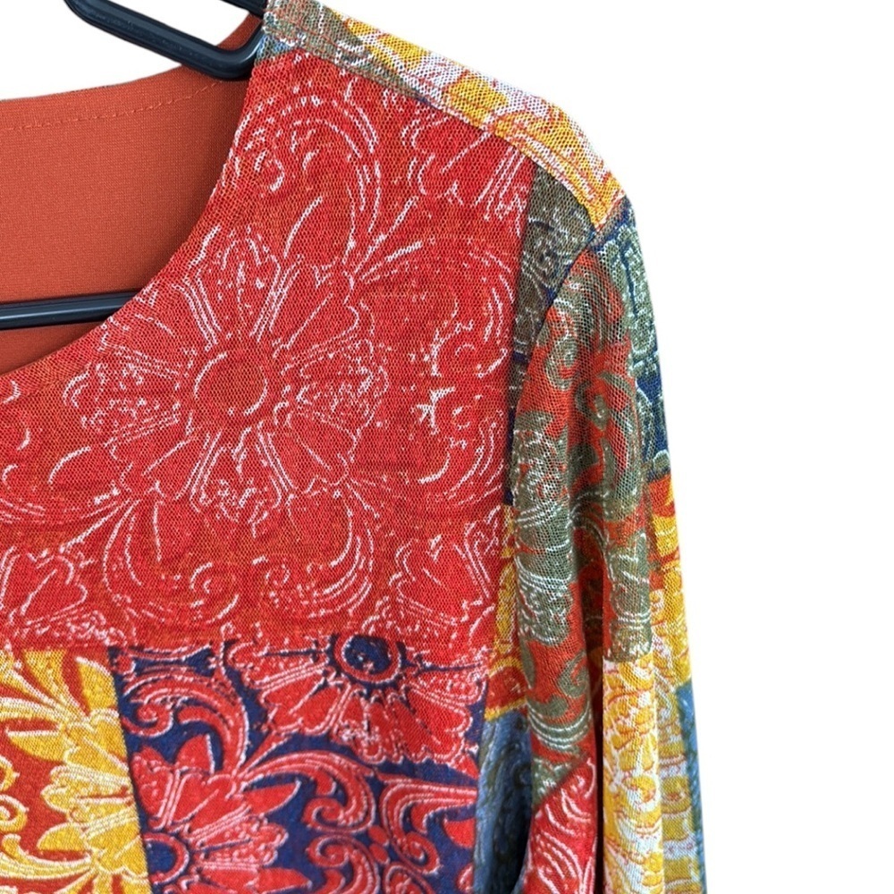 NWT Multiples Spice Girl Patchwork Top Petite Med… - image 6